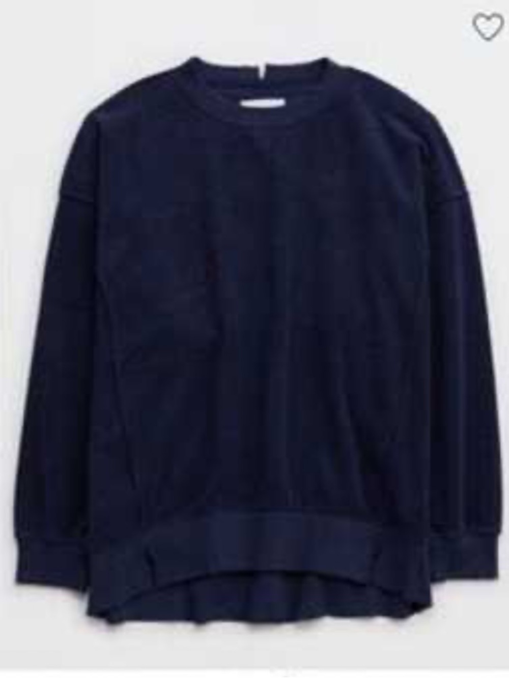 Aerie Crewneck Sweatshirt Size Small Oversized Navy Blue Terry Chill